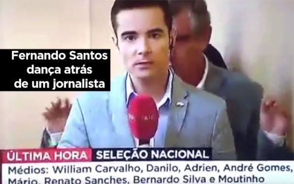 Fernando Santos põe-se a dançar atrás de um Jornalista