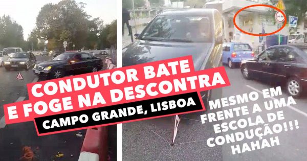 Condutor BATE E FOGE na Descontra em Lisboa
