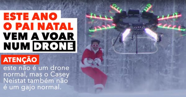 CASEY NEISTAT voa pela neve preso a um MEGA DRONE único