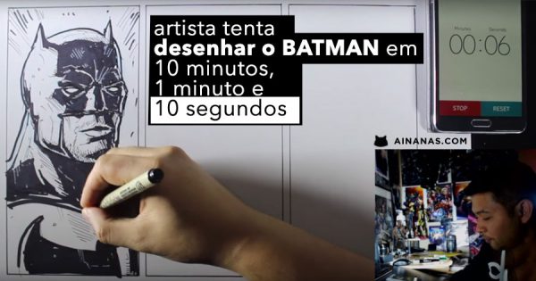 Artista tenta DESENHAR O BATMAN em 10 minutos, 1 minuto e 10 segundos